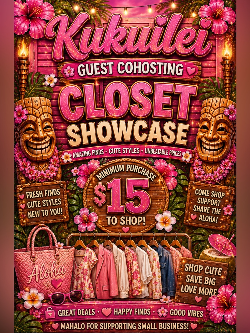 🌺✨ Welcome to Kukuilei Guest Cohosting Closet Showcase! ✨🌺 $15✨min🫵🏽🥳 Mahalo Nui